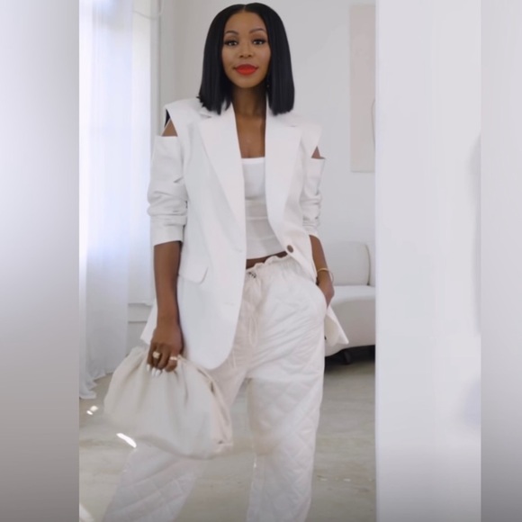 future collective Jackets & Blazers - Future Collective Kahlana Barfield Brown cold shoulder oversized blazer